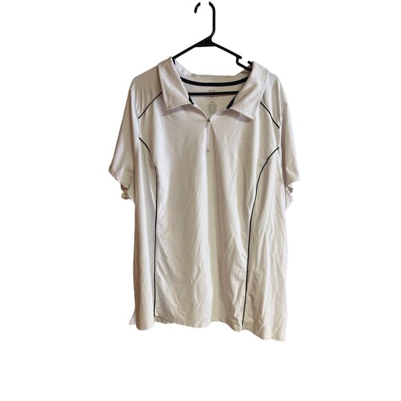 Livi Active White Zip-Up Short Sleeve Athletic Top Size 26/28 - Picture 1 of 6